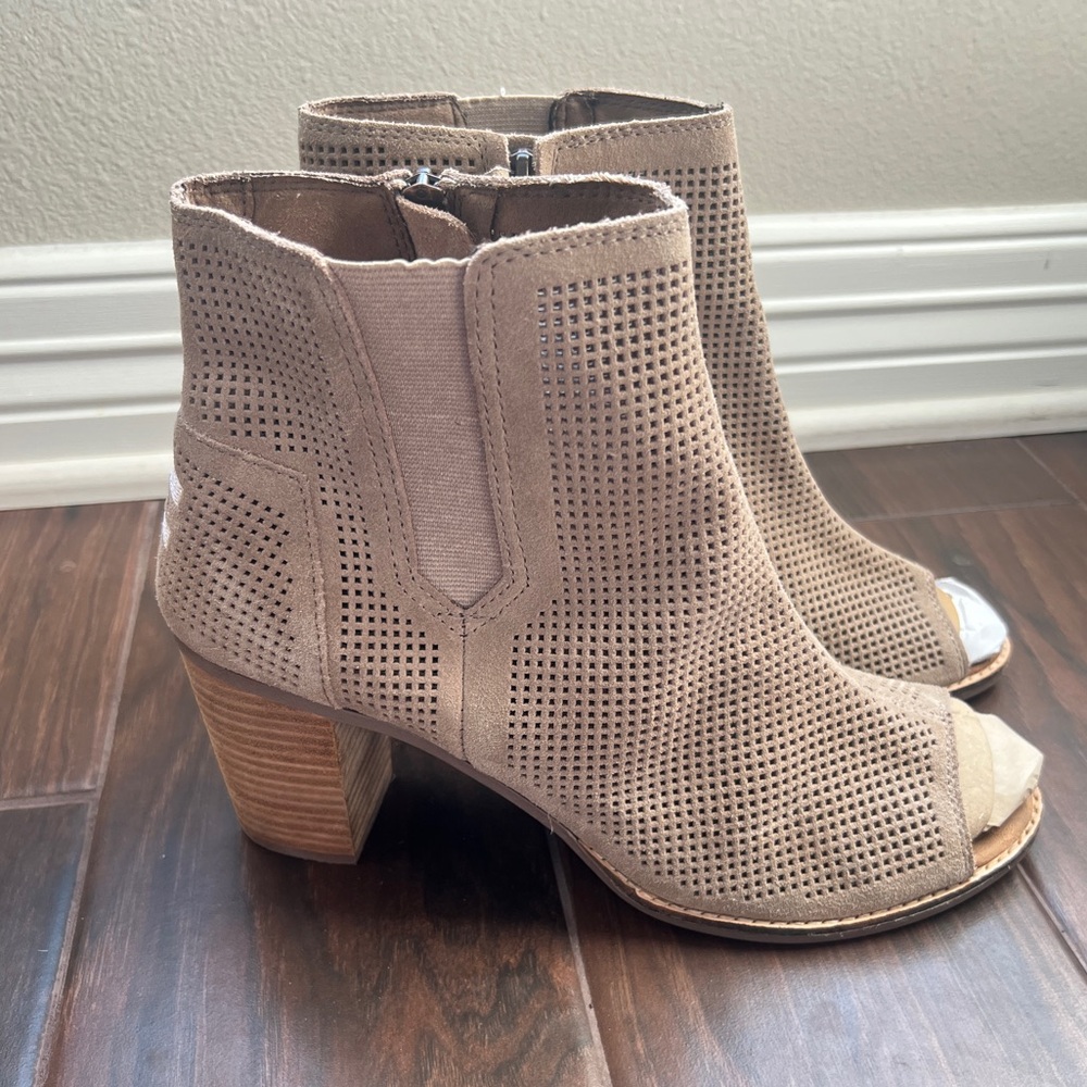 Toms Women Majorca Ankle Leather‎ Pump Open Toe Heels Sandals 12